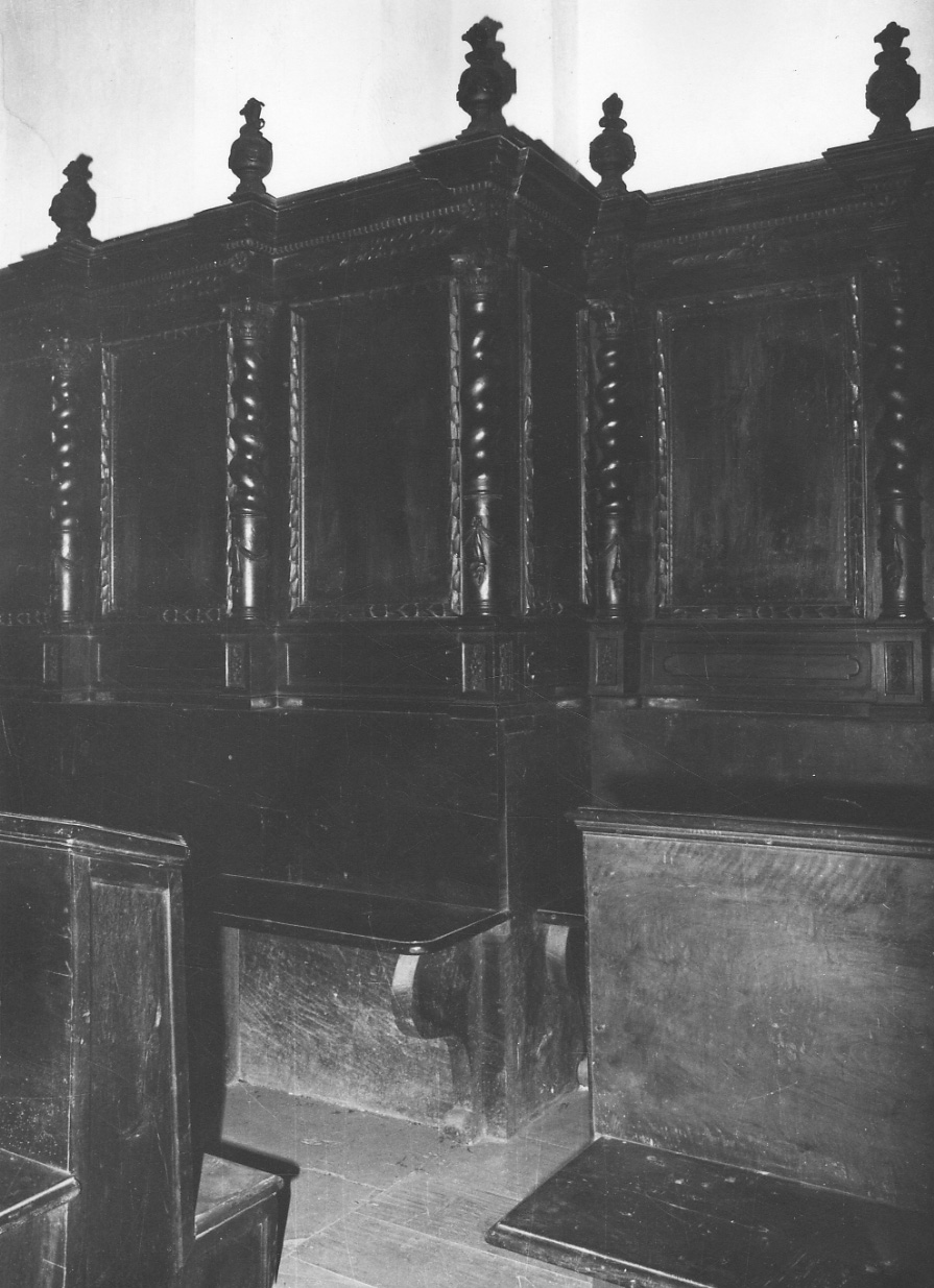 stalli del coro, serie di Marchisio Giovanni (ultimo quarto sec. XVII)