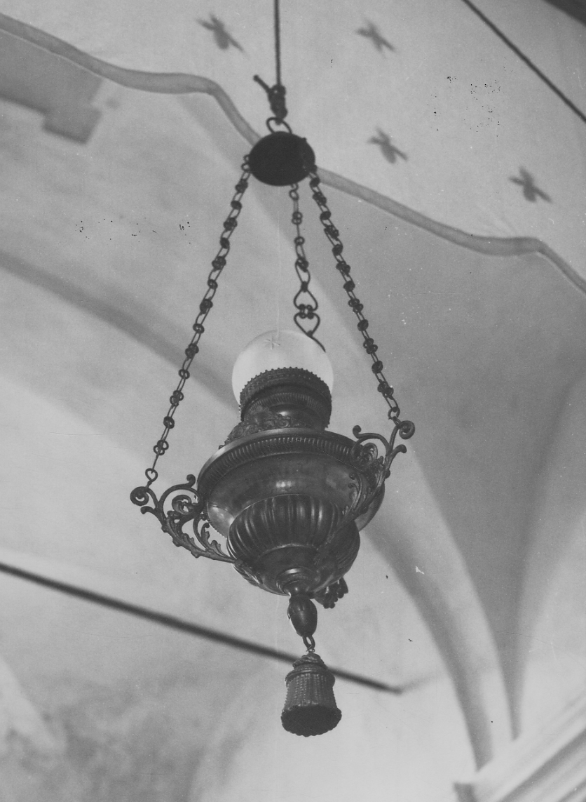 lampada pensile a vaso, opera isolata di Pivinetti (terzo quarto sec. XIX)