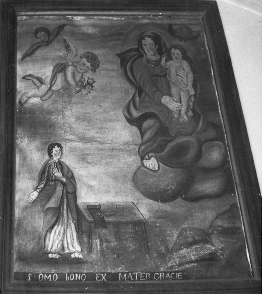 Madonna con Bambino e Sant'Omobono (dipinto, opera isolata) - ambito biellese (sec. XVIII)