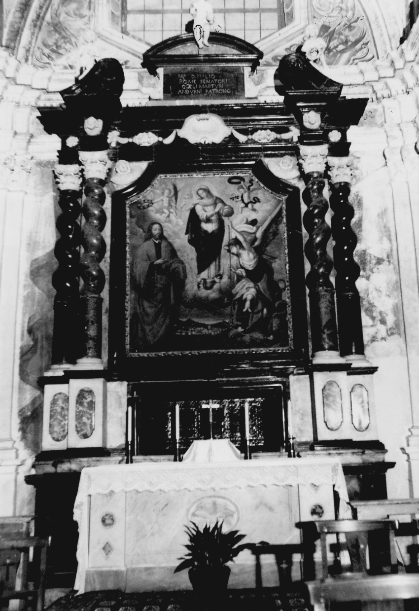 Madonna Immacolata, San Michele arcangelo e San Giulio (pala d'altare, opera isolata) - ambito vercellese (ultimo quarto sec. XVII)