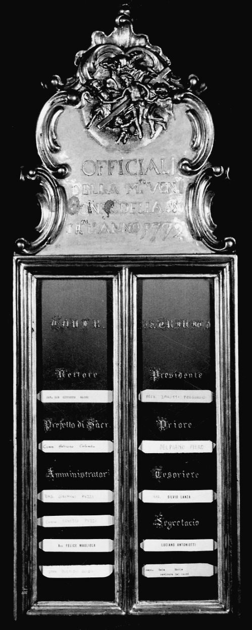 Cristo portacroce con angeli (tabella di confraternita, opera isolata) di Termine (metà sec. XVIII)