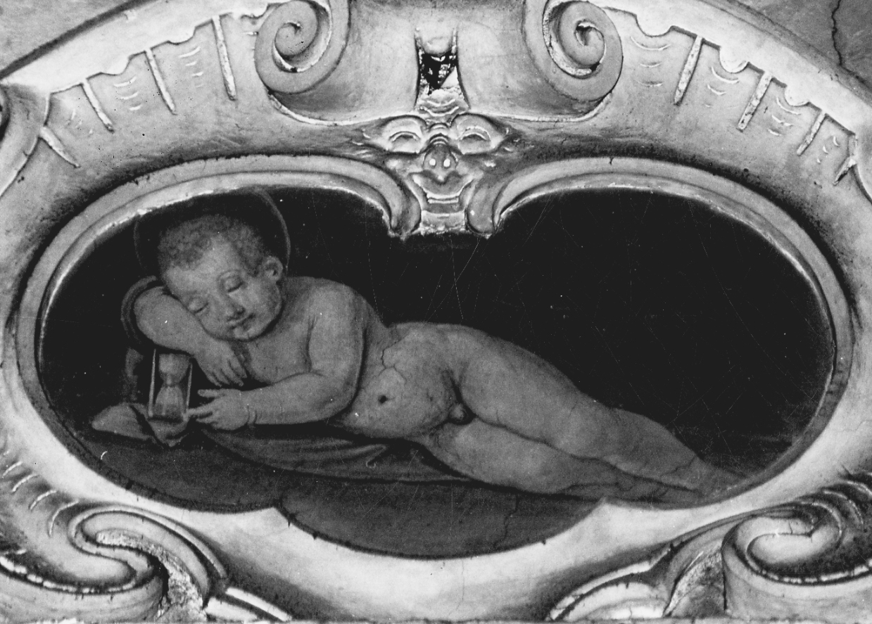 Gesù Bambino dormiente (dipinto, opera isolata) - ambito vercellese (sec. XVII)