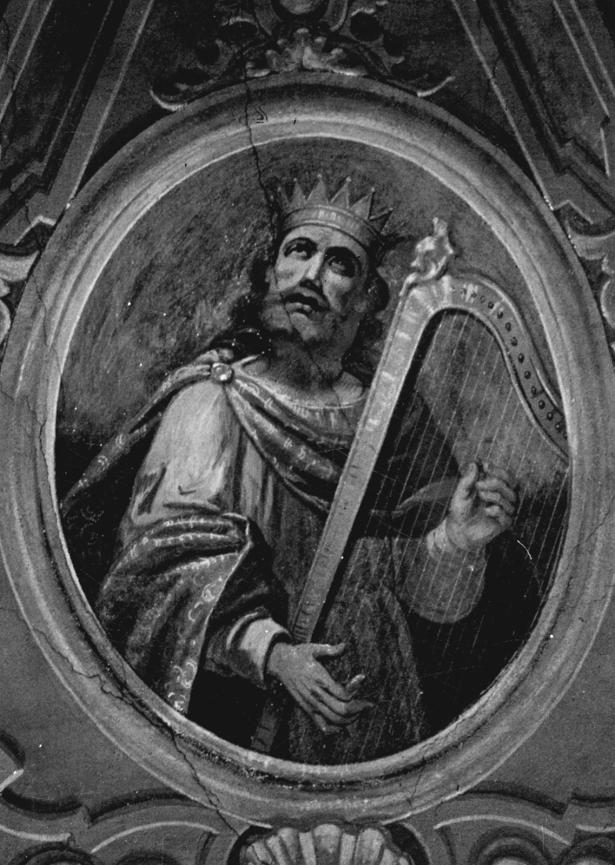 David suona l'arpa (dipinto, elemento d'insieme) di Ciancia Perrone Antonio (terzo quarto sec. XIX)