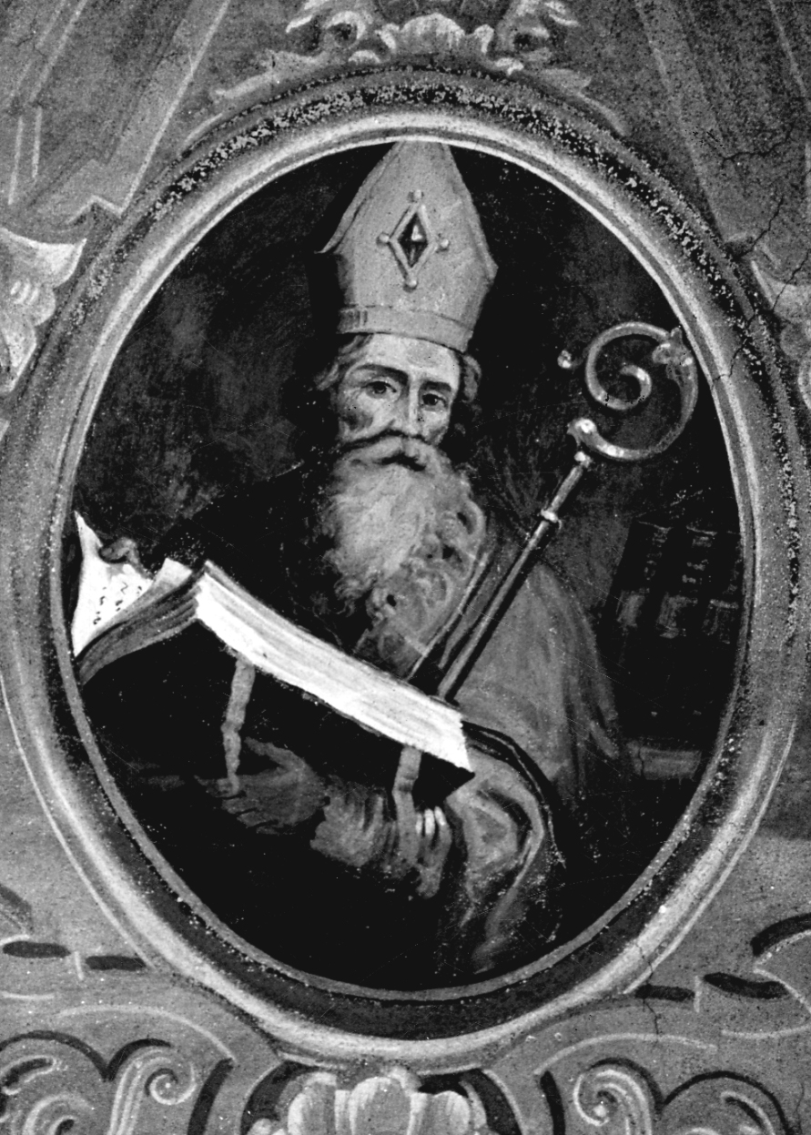 Santo vescovo (dipinto, elemento d'insieme) di Ciancia Perrone Antonio (terzo quarto sec. XIX)