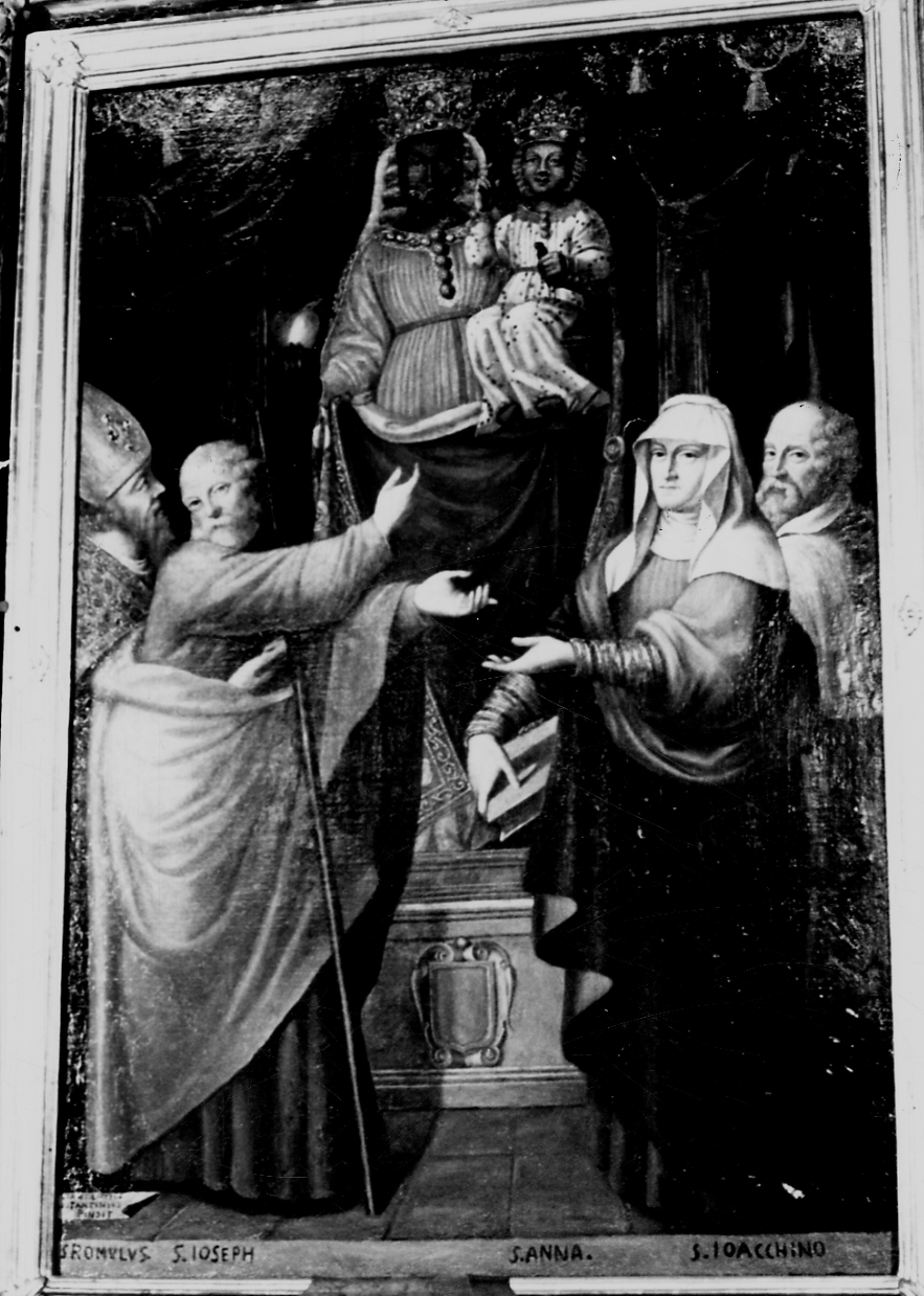 Madonna di Oropa con il Bambino e santi (dipinto, opera isolata) di Costantino Vincenzo (secondo quarto sec. XVII)