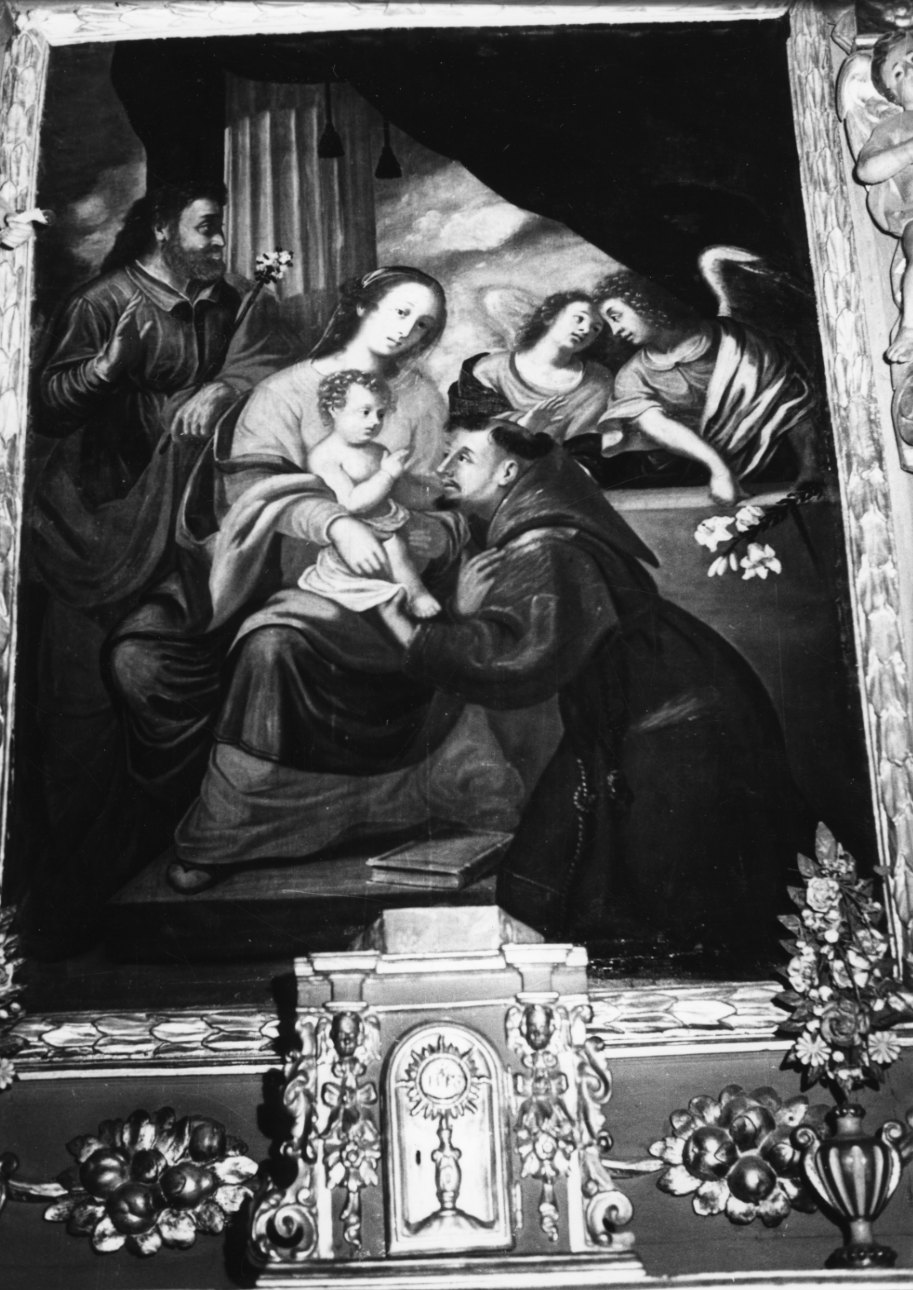 Madonna con Bambino tra San Giuseppe e Sant'Antonio da Padova (dipinto, opera isolata) - ambito piemontese (metà sec. XVII)