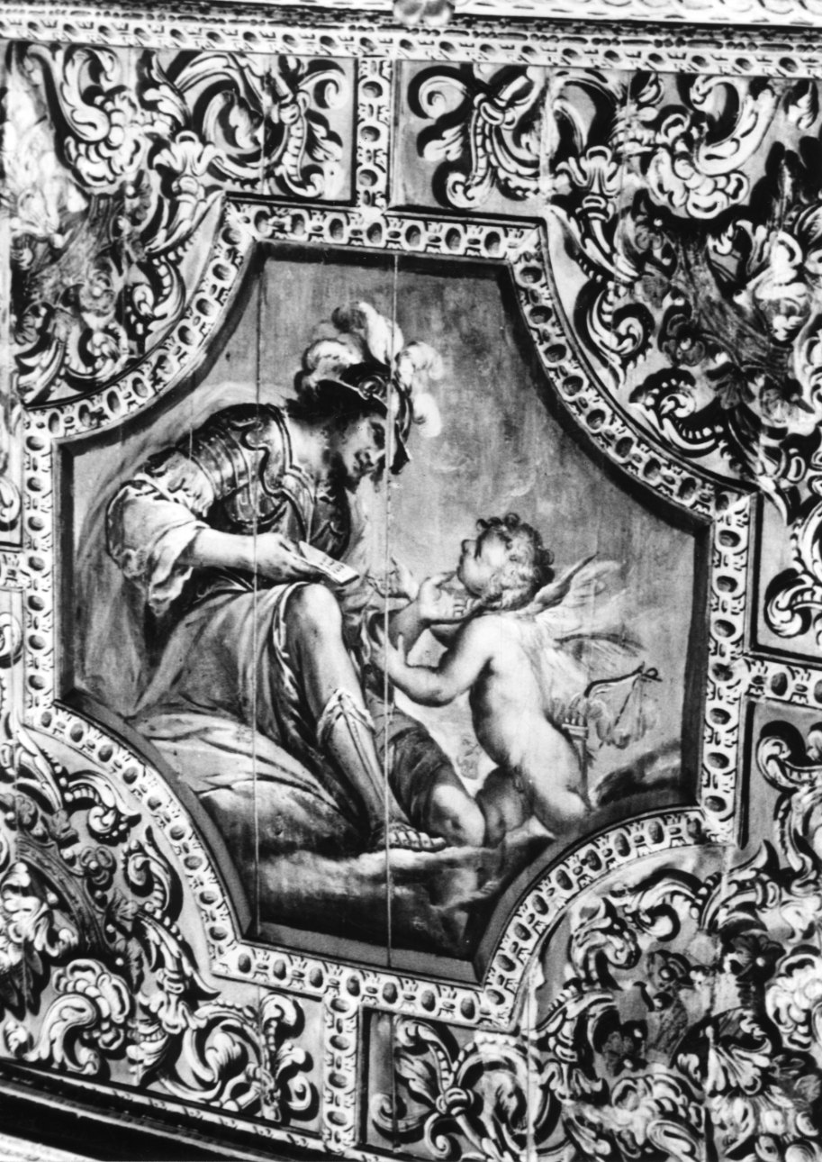 Marte e Cupido (dipinto, elemento d'insieme) di Gianoli Pier Francesco (terzo quarto sec. XVII)