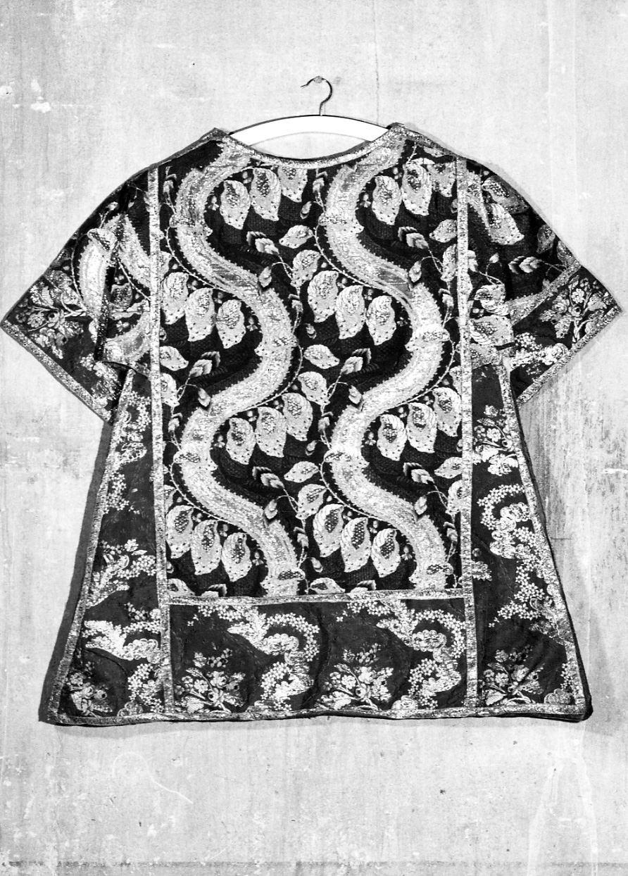 tunicella, elemento d'insieme - manifattura italiana (sec. XVIII)