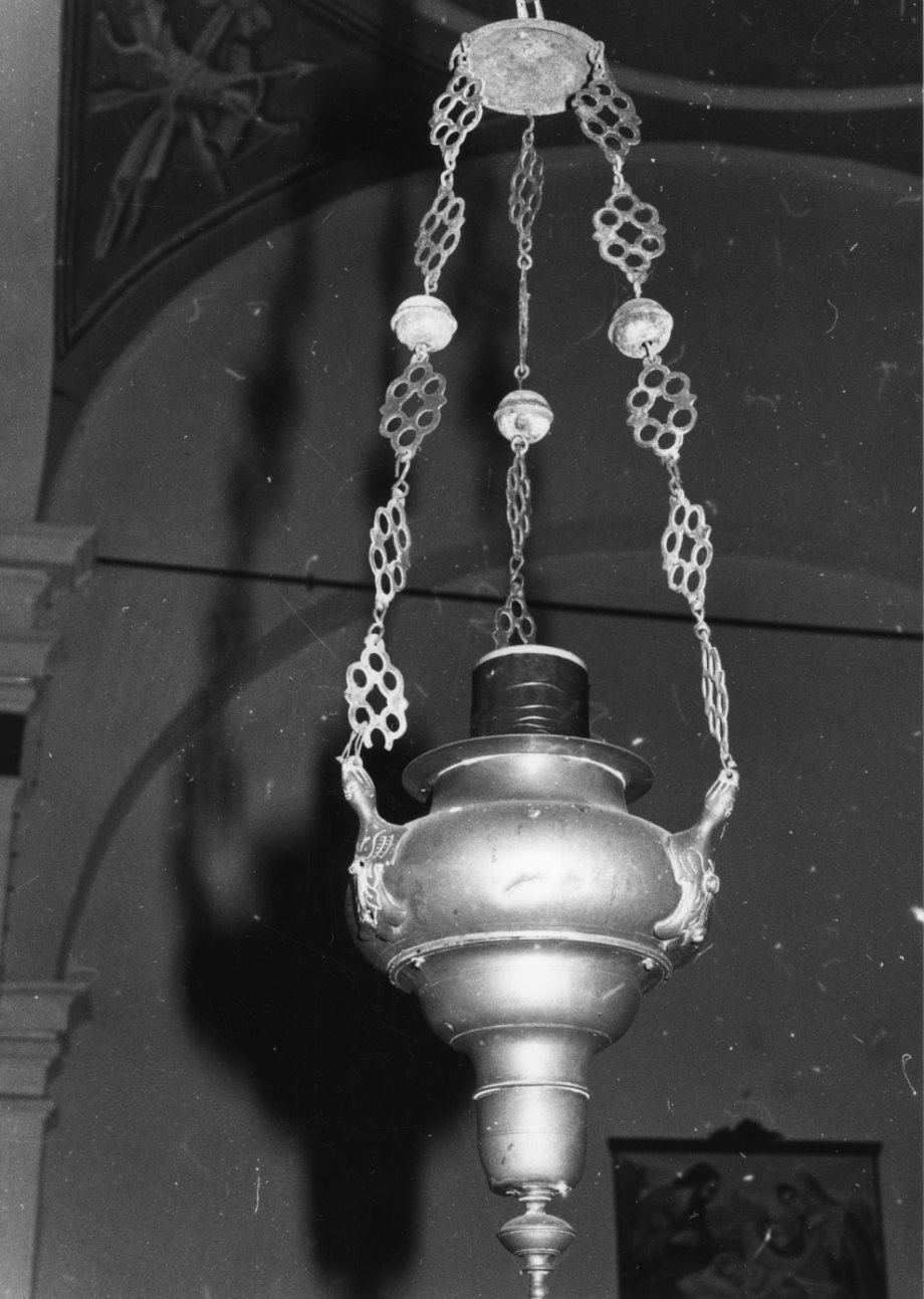 lampada pensile a vaso, coppia - bottega biellese (sec. XVIII)