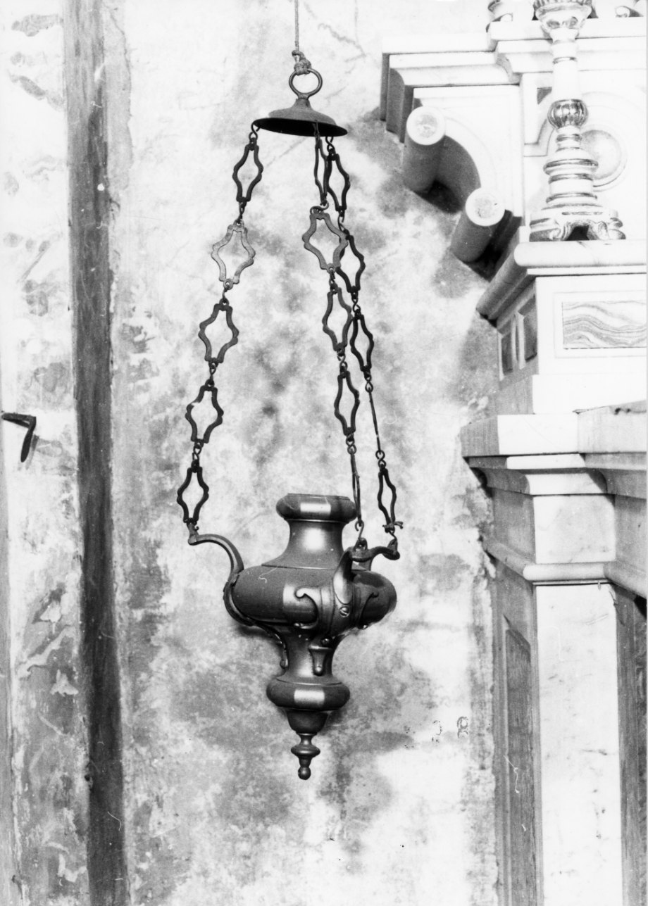 lampada pensile a vaso, coppia - bottega biellese (sec. XVIII)