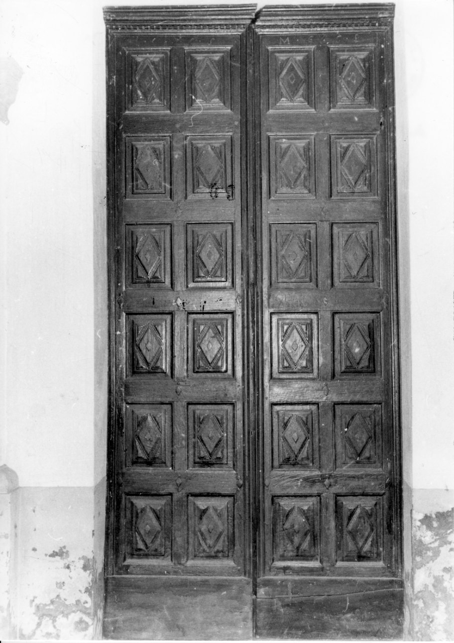 portone - a due battenti, opera isolata - bottega biellese (terzo quarto sec. XVII)