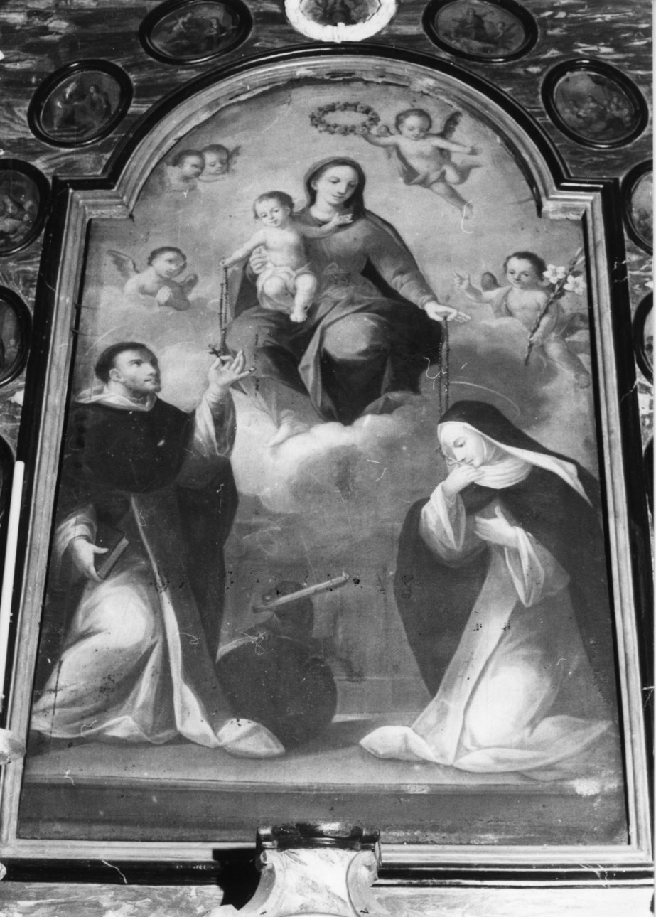 Madonna del Rosario con San Domenico e Santa Caterina da Siena (dipinto, opera isolata) - ambito biellese (ultimo quarto sec. XVIII)