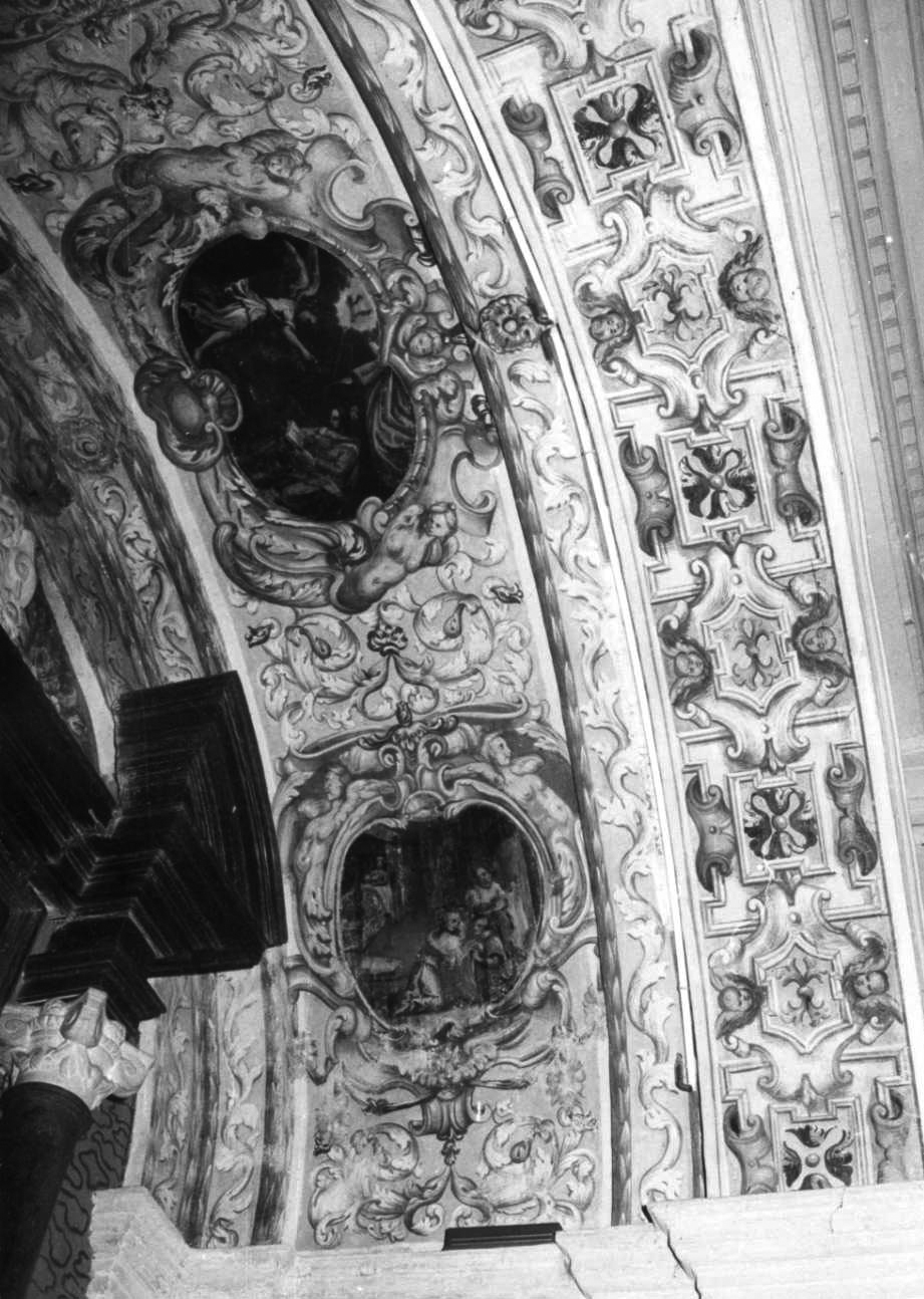 motivi decorativi vegetali con figure alate e cartigli (decorazione pittorica, complesso decorativo) - ambito piemontese (seconda metà sec. XVII)