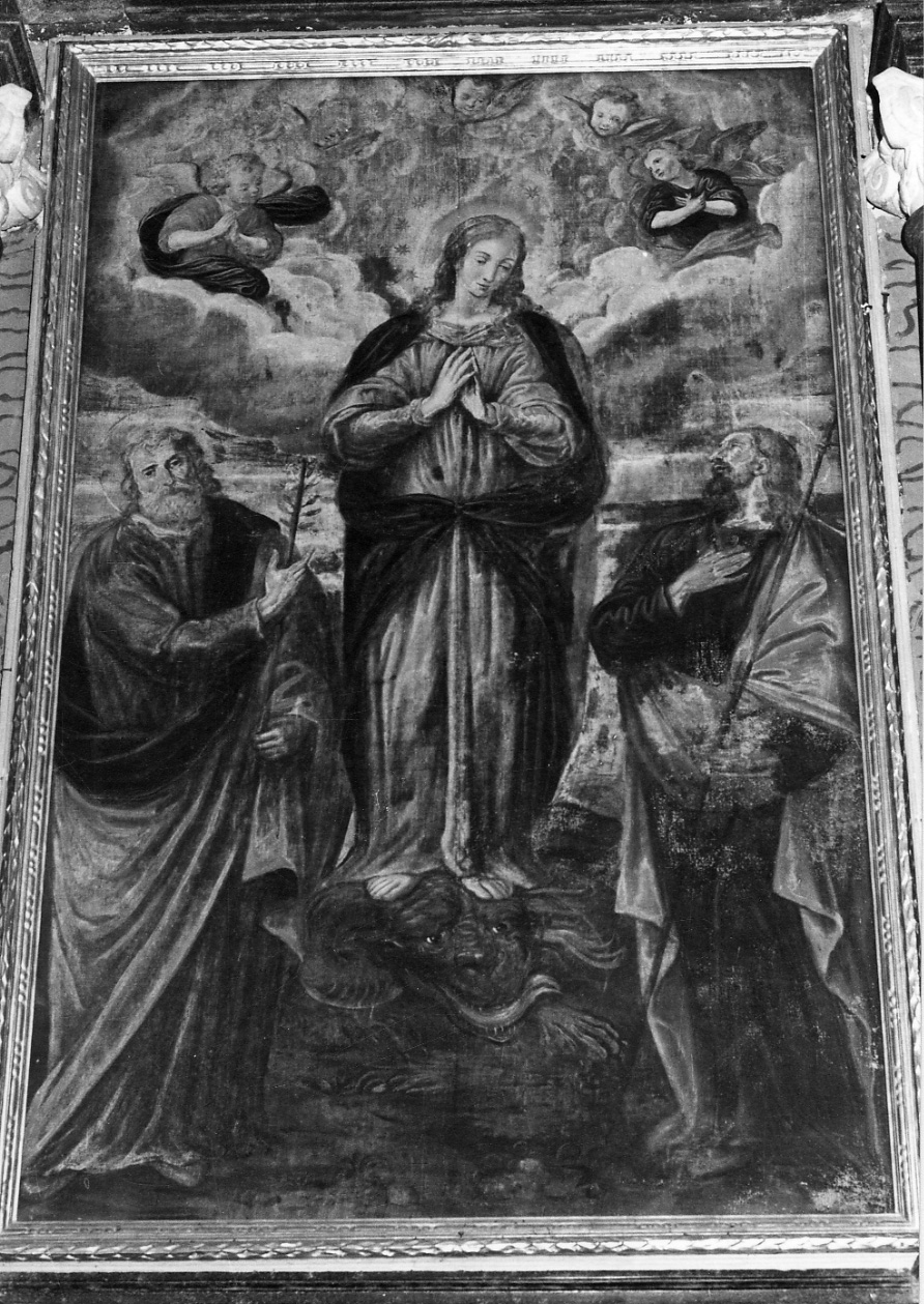 Madonna Immacolata e Santi (pala d'altare, opera isolata) - ambito vercellese (sec. XVII)