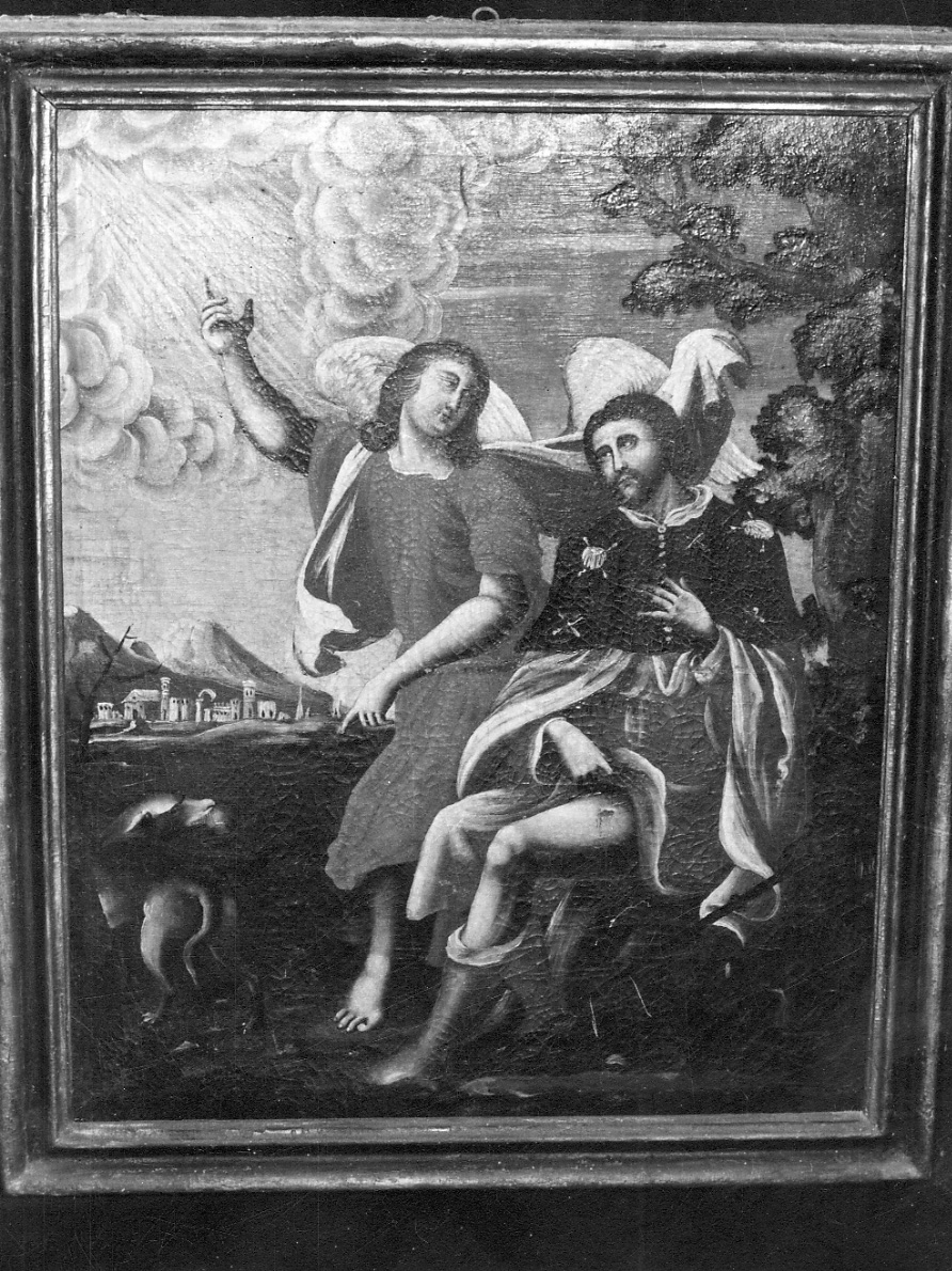 San Rocco nel deserto curato dall'angelo (dipinto, opera isolata) - ambito piemontese (inizio sec. XVIII)