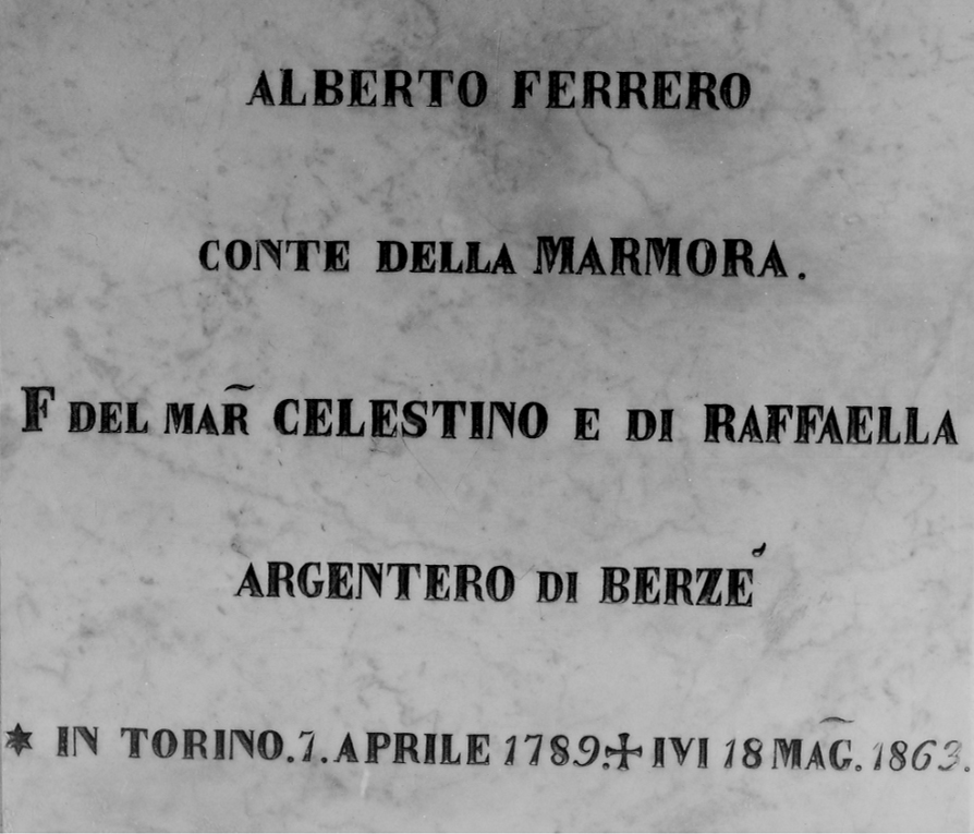 lastra tombale, opera isolata - bottega piemontese (terzo quarto sec. XIX)