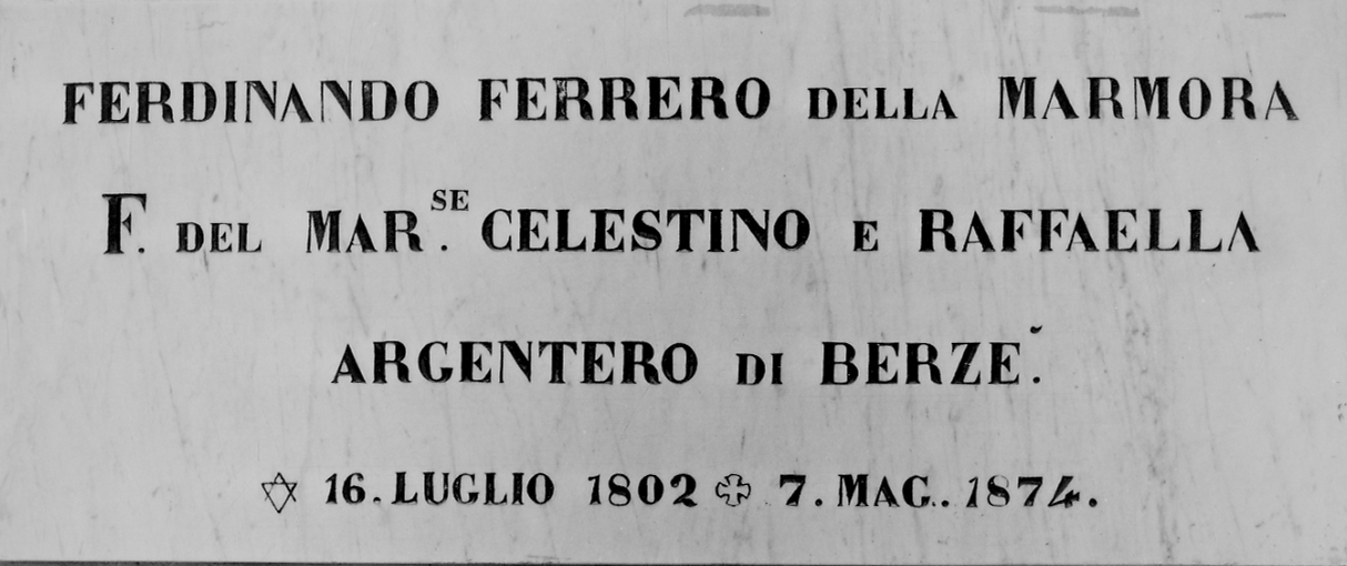 lastra tombale, opera isolata - bottega piemontese (terzo quarto sec. XIX)