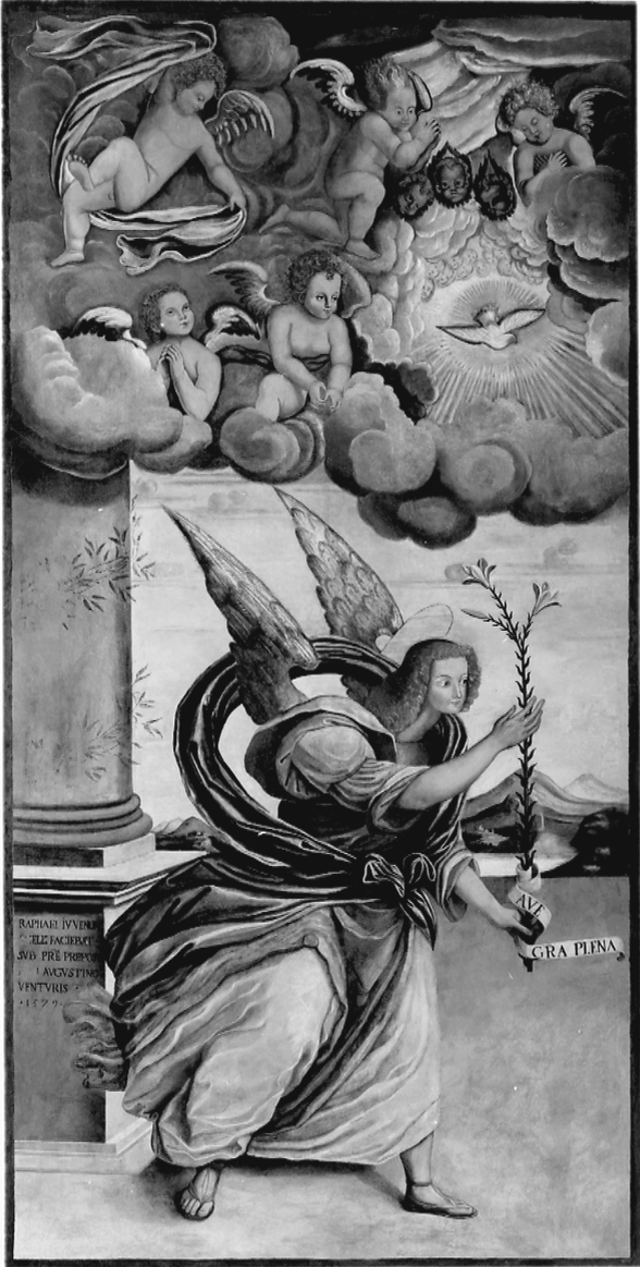 arcangelo Gabriele (dipinto, elemento d'insieme) di Giovenone Raffaele (ultimo quarto sec. XVI)