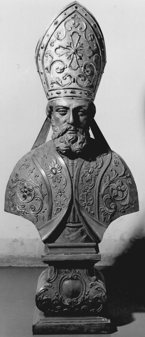 Santo vescovo (reliquiario antropomorfo, opera isolata) - bottega piemontese (sec. XVIII)