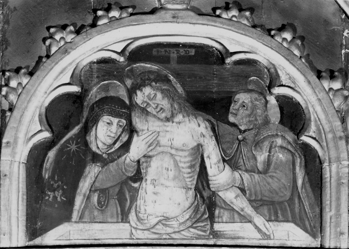 Pietà (dipinto, elemento d'insieme) di De Bosis Daniele (fine sec. XV)