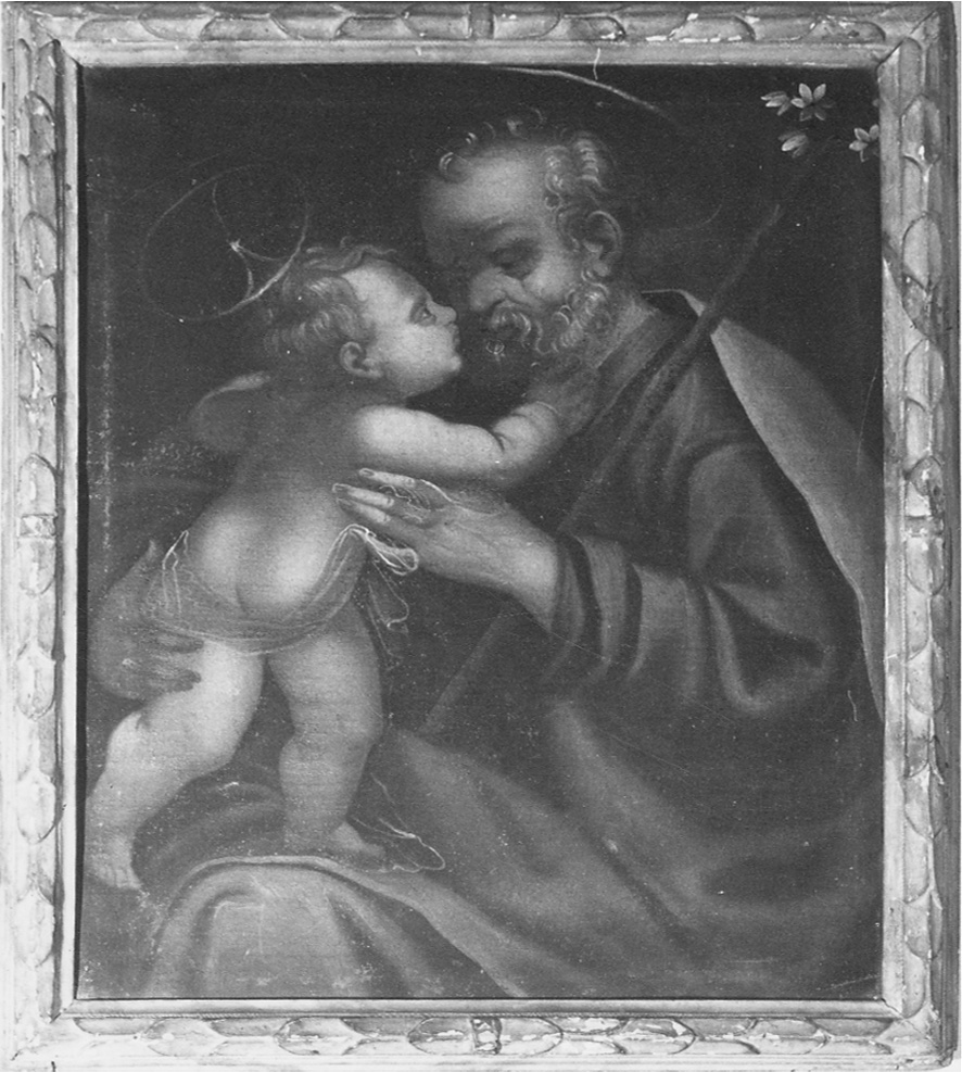 San Giuseppe e Gesù Bambino (dipinto, opera isolata) - ambito piemontese (sec. XVII)