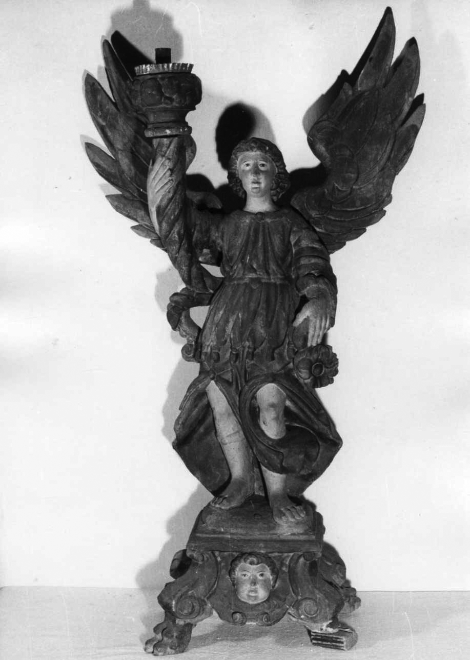 angelo (candelabro - a statua, serie) - bottega vercellese (fine/inizio secc. XVII/ XVIII)