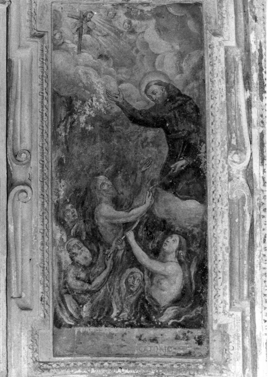 San Francesco d'Assisi benedice le anime del purgatorio (dipinto, elemento d'insieme) - ambito piemontese (sec. XVIII)