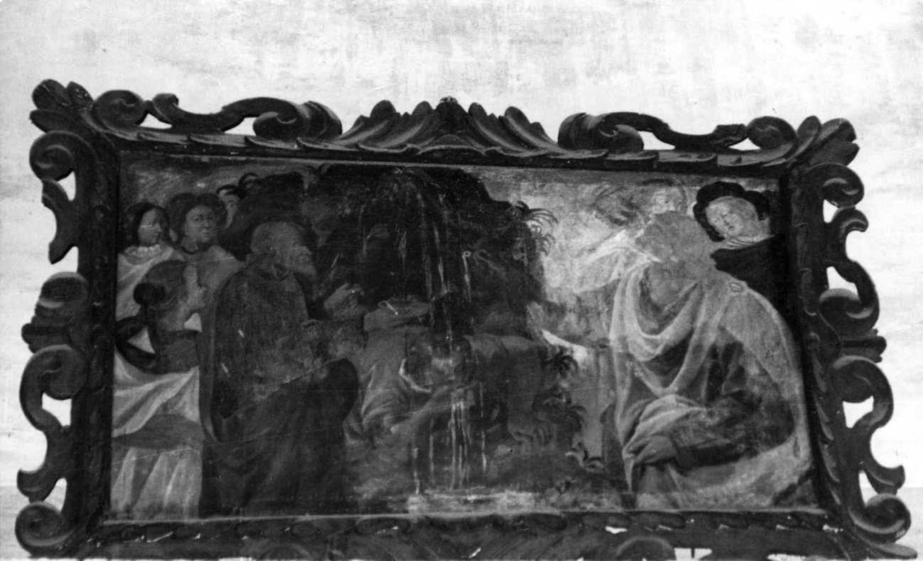 Mosè fa scaturire l'acqua dalla roccia (dipinto, elemento d'insieme) - ambito piemontese (sec. XVI)