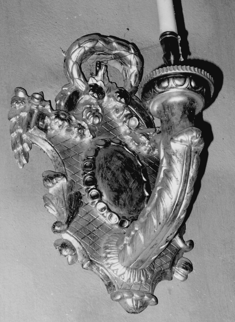 candeliere da parete di chiesa, serie - bottega piemontese (sec. XVIII)