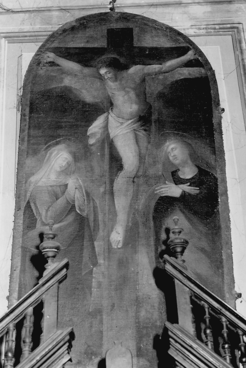 crocifissione di Cristo con la Madonna e San Giovanni Evangelista (dipinto, opera isolata) - ambito piemontese (sec. XVIII)