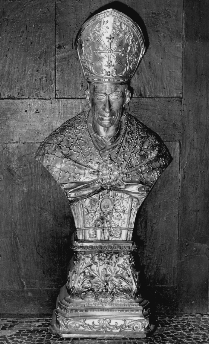 busto di santo (reliquiario - a busto, serie) - bottega piemontese (sec. XVIII)