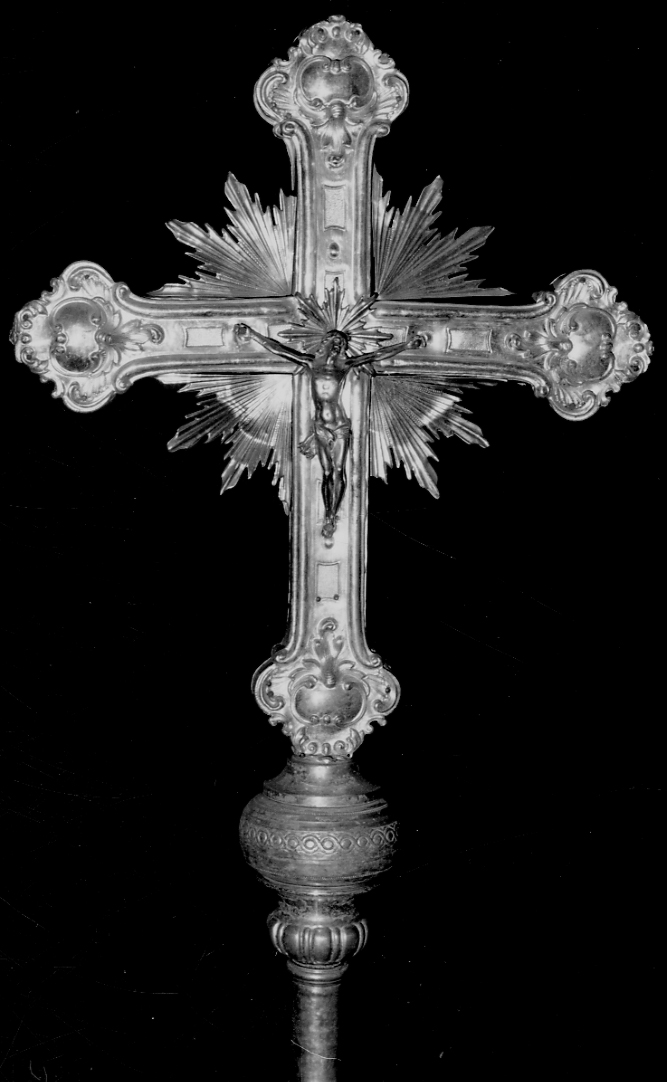 Cristo crocifisso (croce processionale, opera isolata) - bottega piemontese (sec. XIX)