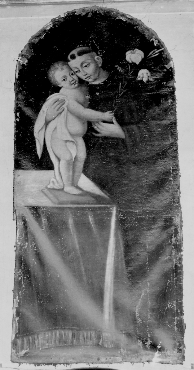 Sant'Antonio da Padova con il bambino (dipinto, opera isolata) - ambito vercellese (sec. XVIII)