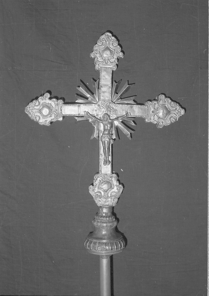 Cristo crocifisso (croce processionale, opera isolata) - bottega piemontese (sec. XVIII)