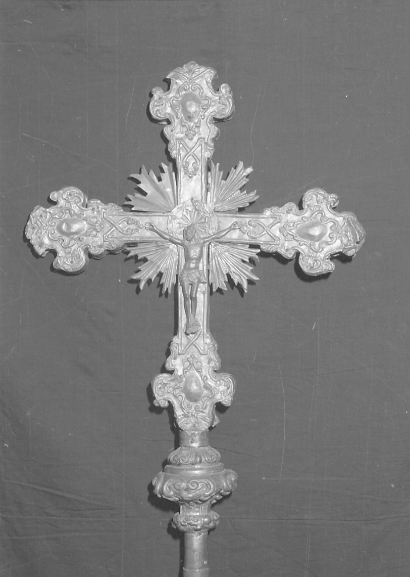 Cristo crocifisso (croce processionale, opera isolata) - bottega piemontese (sec. XVIII)