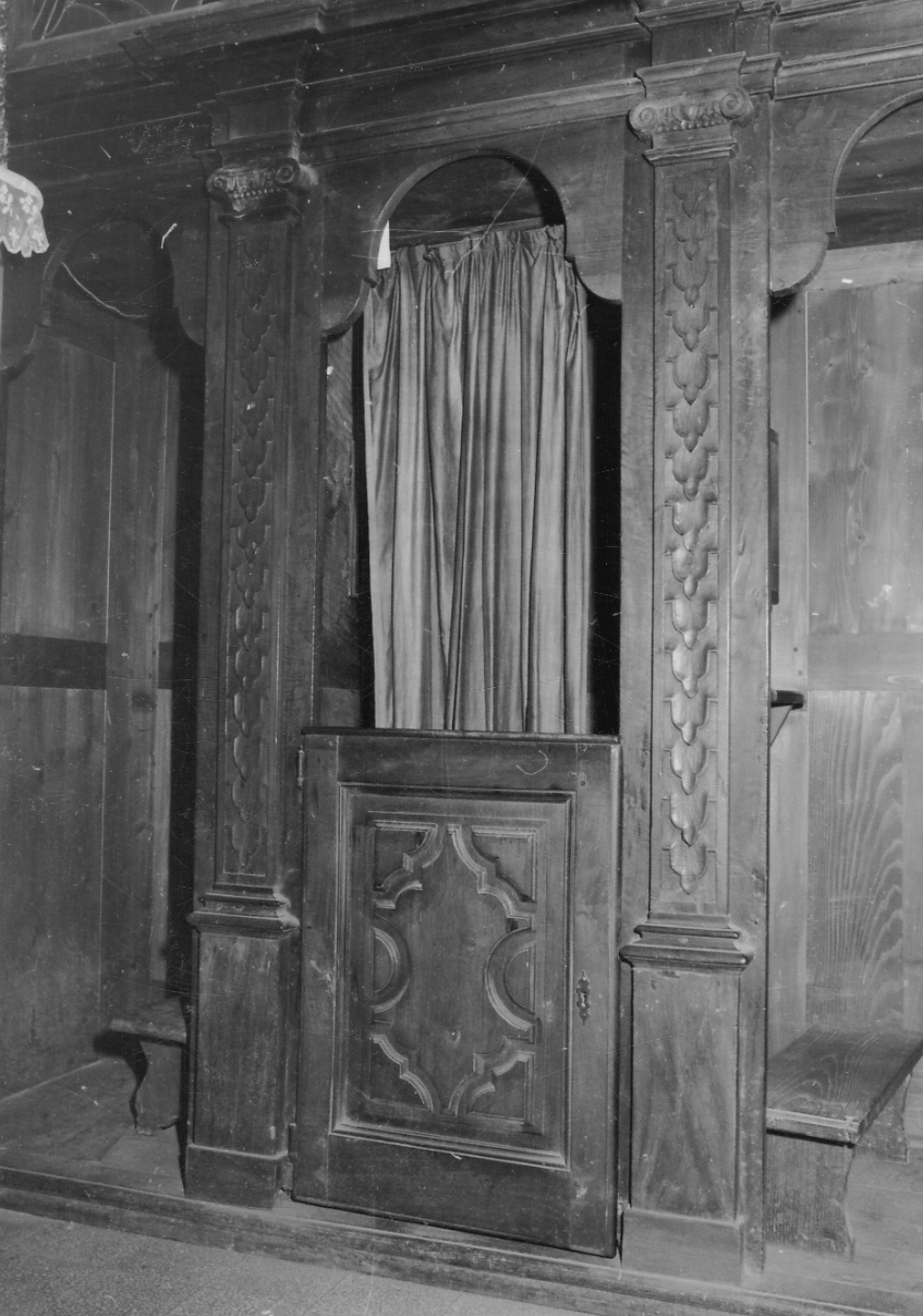 confessionale, opera isolata - bottega piemontese (fine/inizio secc. XVII/ XVIII)