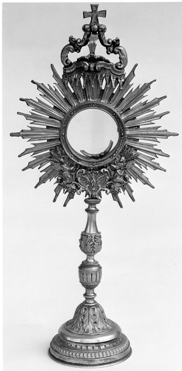 ostensorio - a raggiera, opera isolata - bottega piemontese (fine/inizio secc. XVIII/ XIX)