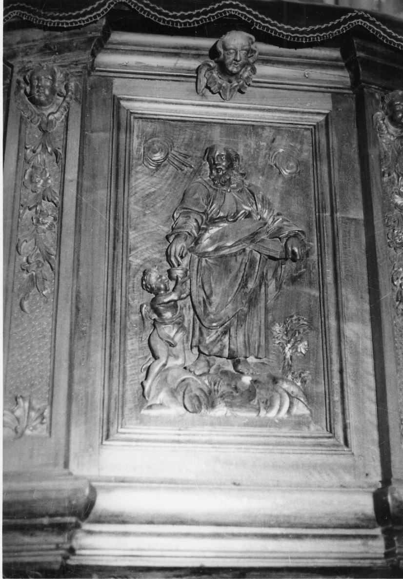 San Matteo Evangelista (decorazione a intaglio) - bottega piemontese (prima metà sec. XVIII)