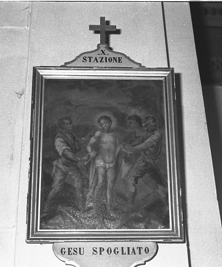stazione X: Gesù spogliato e abbeverato di fiele (dipinto) - ambito piemontese (seconda metà sec. XVIII)