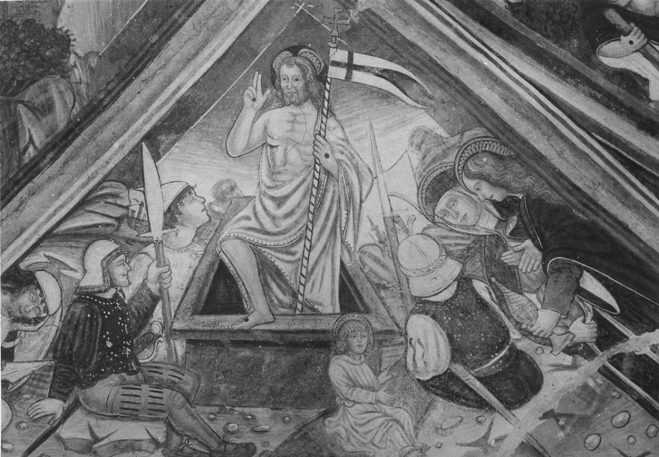 resurrezione di Cristo (dipinto, elemento d'insieme) di De Bosis Daniele (attribuito) (inizio sec. XVI)