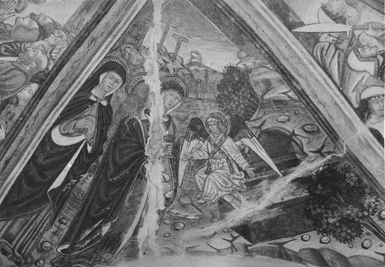 pie donne al sepolcro (dipinto, elemento d'insieme) di De Bosis Daniele (attribuito) (inizio sec. XVI)