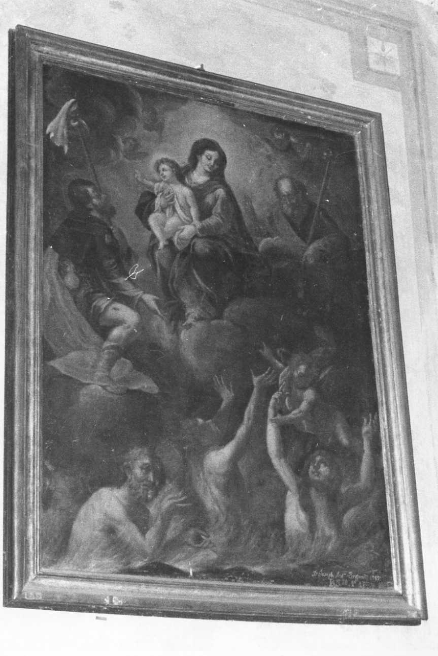 Madonna con Bambino tra San Giuseppe e San Rocco intercede per le anime purganti (dipinto, opera isolata) - ambito piemontese (metà sec. XVIII)