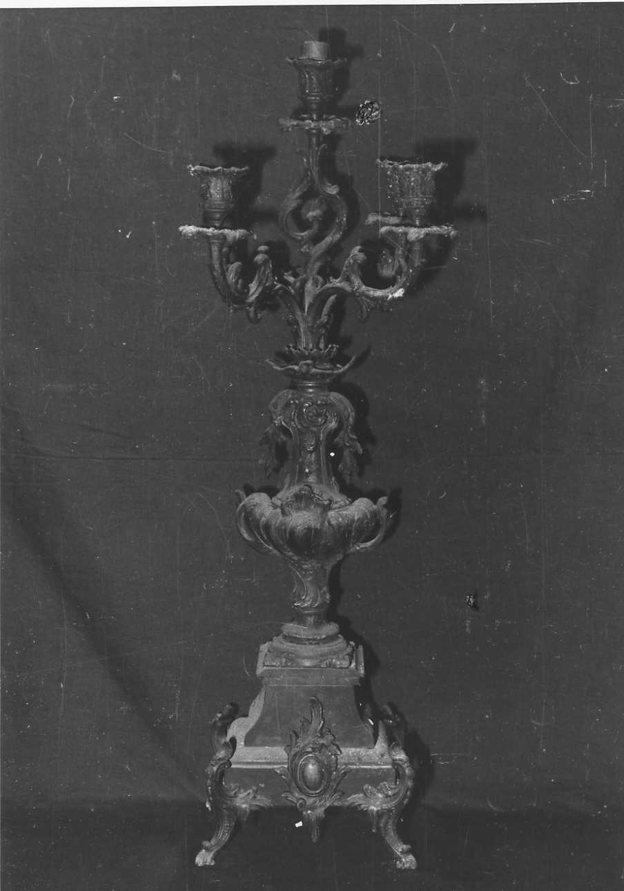 candelabro, opera isolata - bottega biellese (prima metà sec. XIX)
