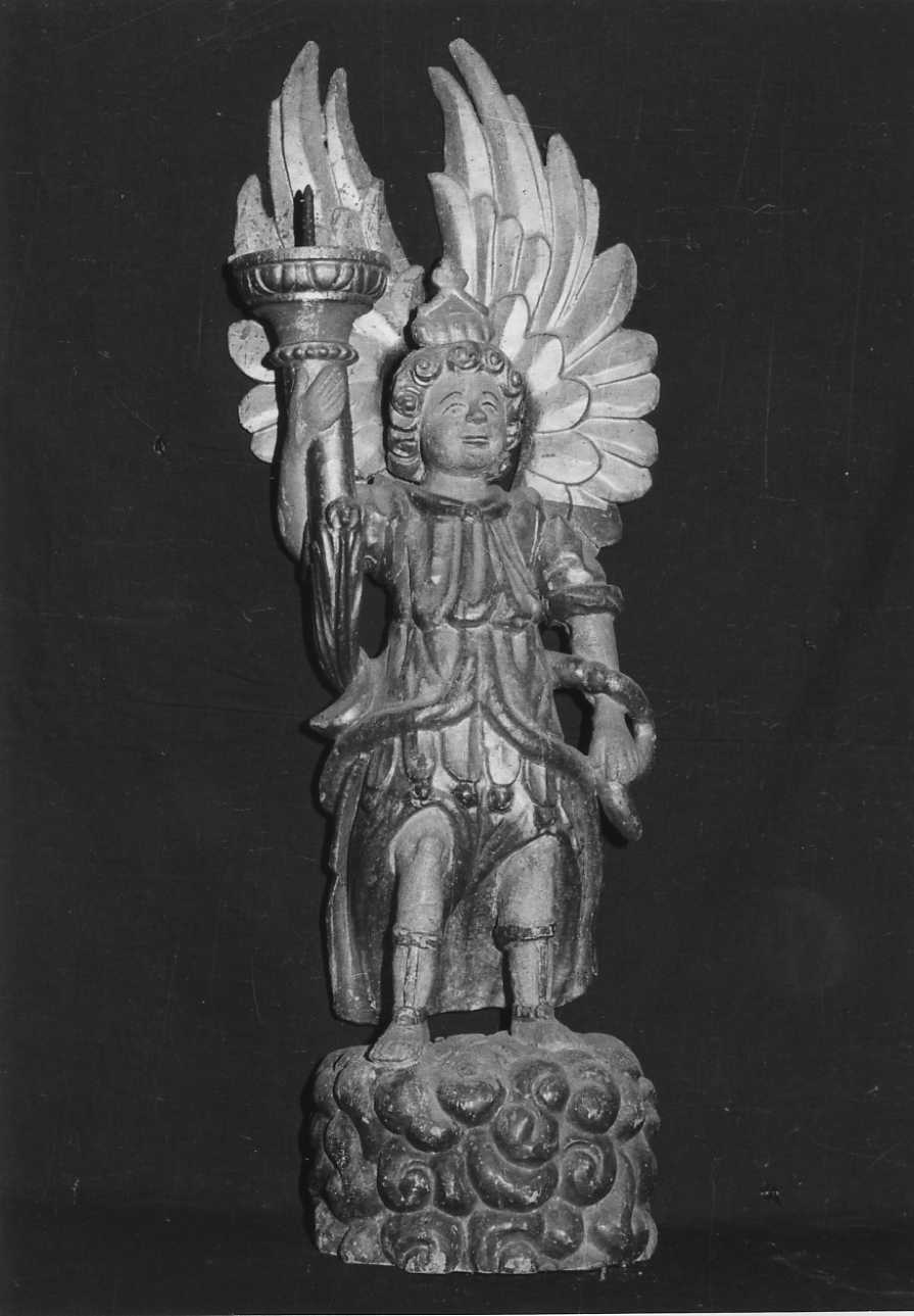angelo reggitorcia (candelabro - a statua, coppia) - bottega biellese (sec. XIX)