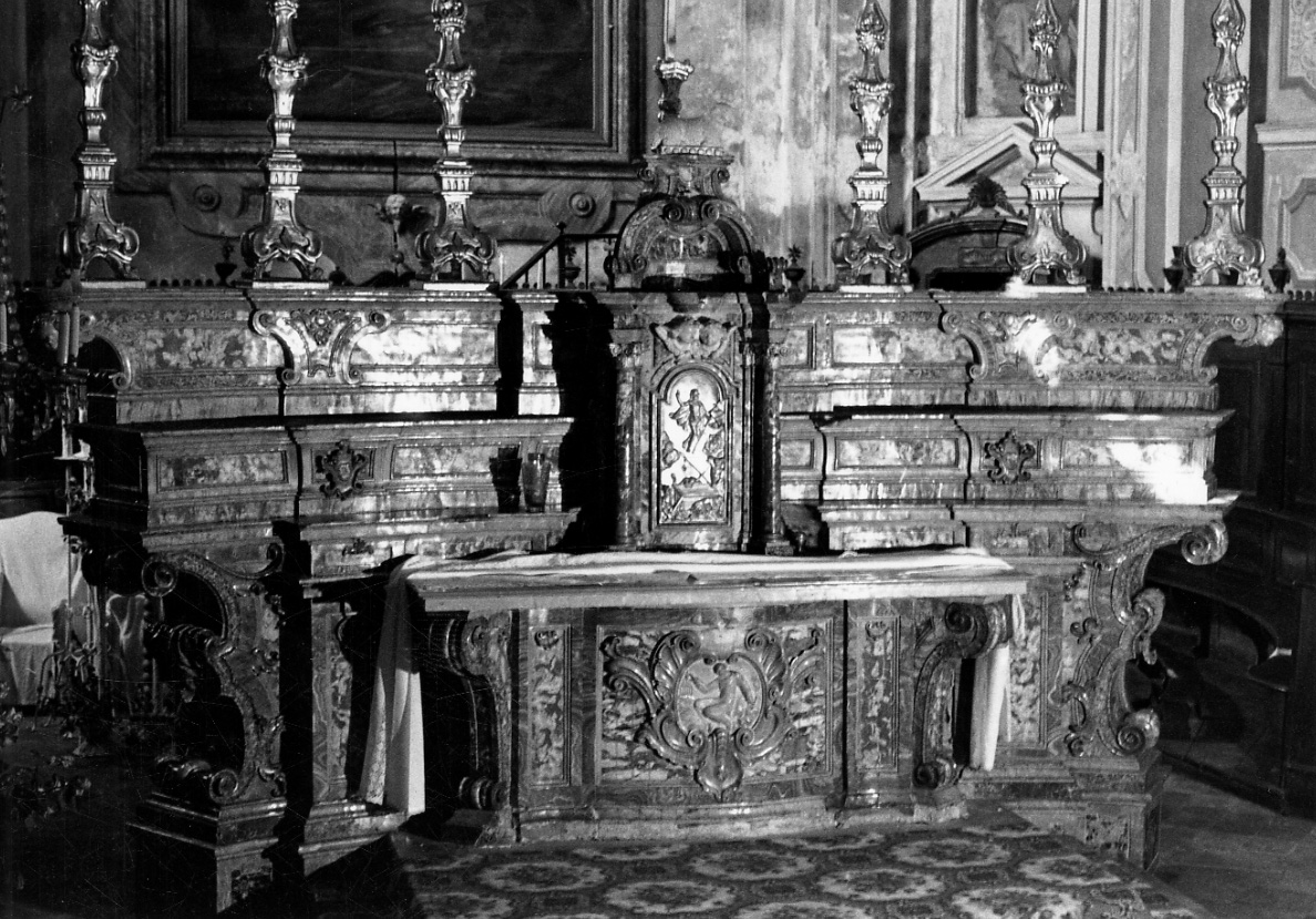 altare maggiore, opera isolata di Marchesi Giacomo, Albuzzi Stefano (ultimo quarto sec. XVIII)