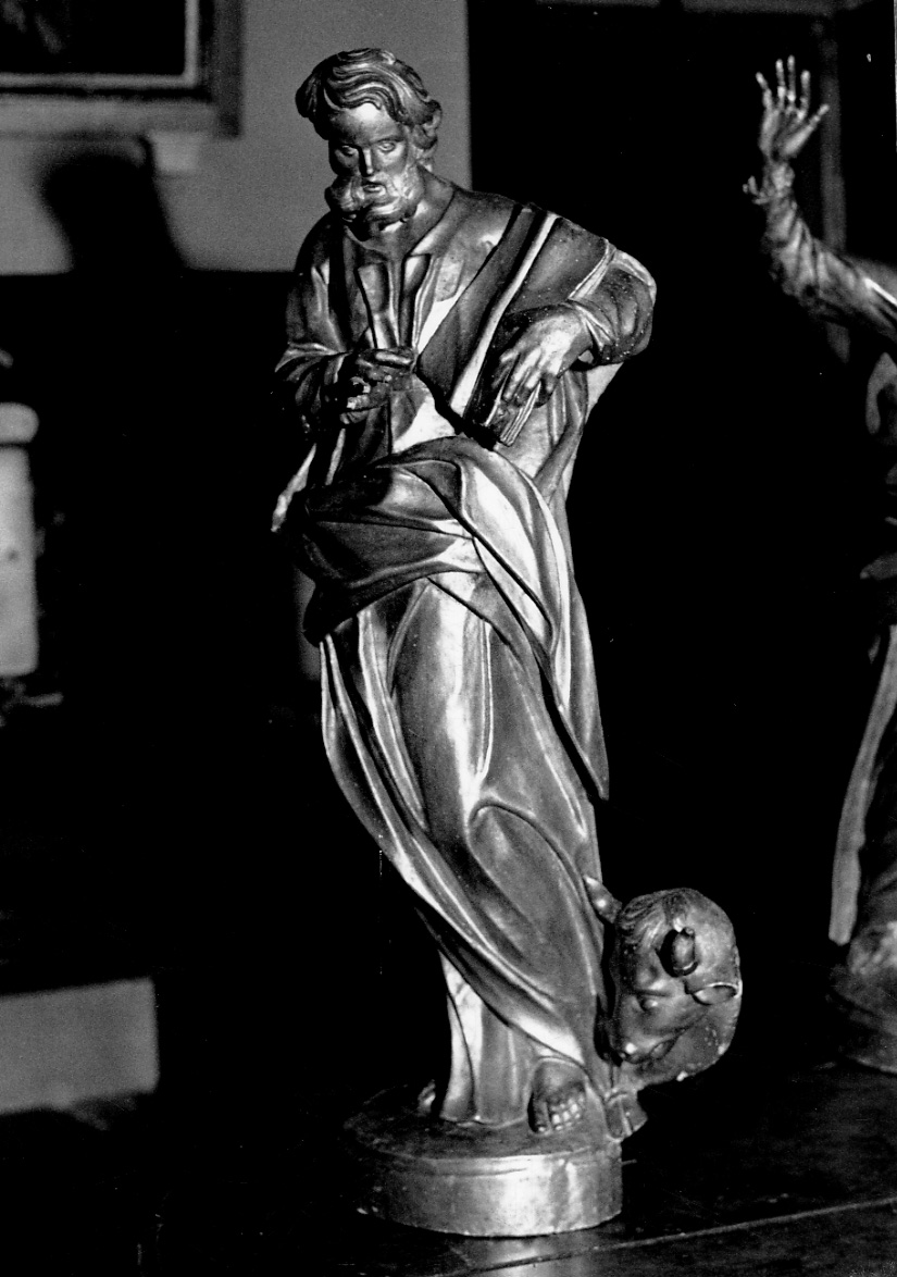 San Luca Evangelista (scultura, elemento d'insieme) - ambito piemontese (sec. XVIII)