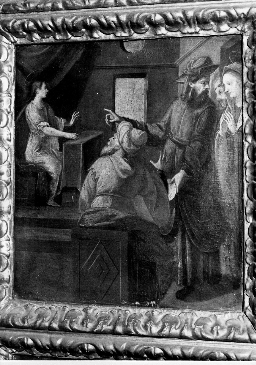 disputa di Gesù con i dottori nel tempio (dipinto, elemento d'insieme) - ambito vercellese (seconda metà sec. XVI)