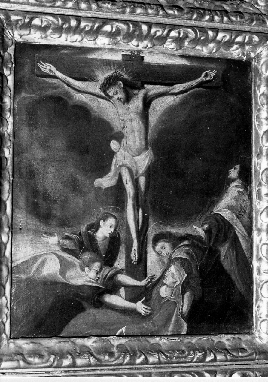 crocifissione di Cristo con la Madonna e San Giovanni Evangelista (dipinto, elemento d'insieme) - ambito vercellese (inizio sec. XVIII)