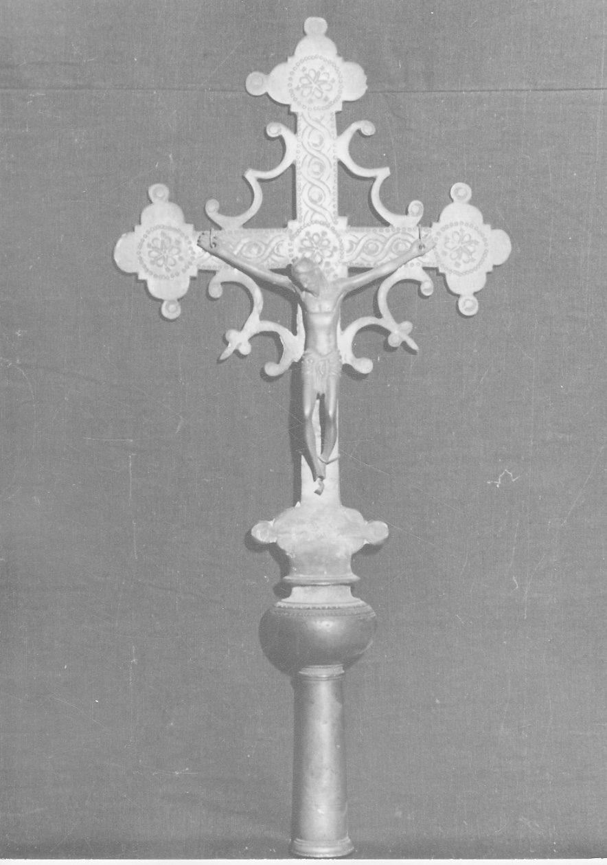 Cristo crocifisso (croce processionale, opera isolata) - bottega vercellese (inizio sec. XVIII)