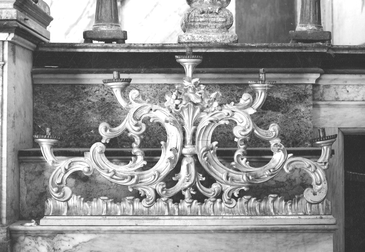 candelabro, serie - bottega piemontese (metà sec. XVIII)